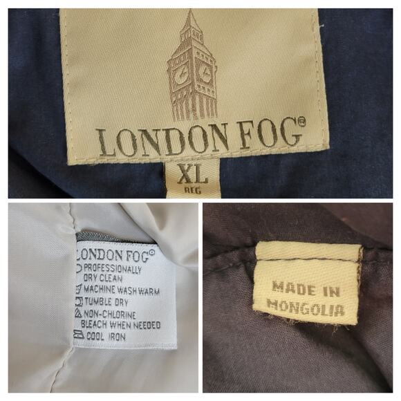 VTG London Fog Mens Lightweight Khaki Tan Cargo Parka Jacket Removable Hood✨️XL - Picture 7 of 16